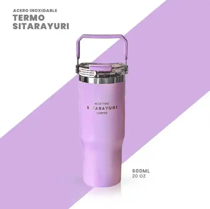 Termo Acero Inoxidable 600ml Manija Superior Sitarayuri