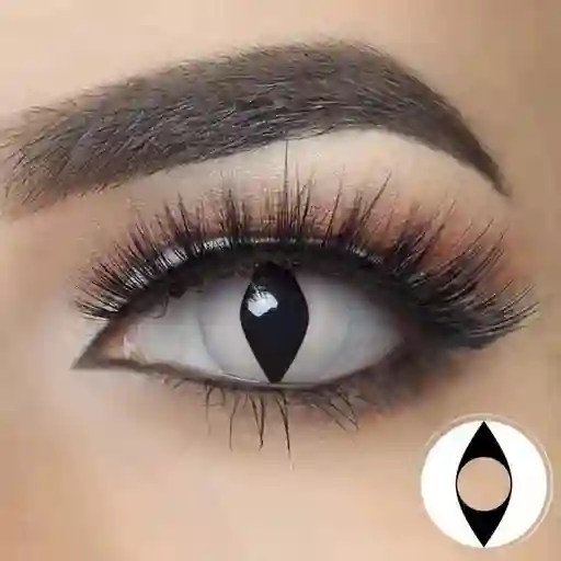 Halloween Lentes De Contacto Vibora Blanco Y Negro Con Registro Invima