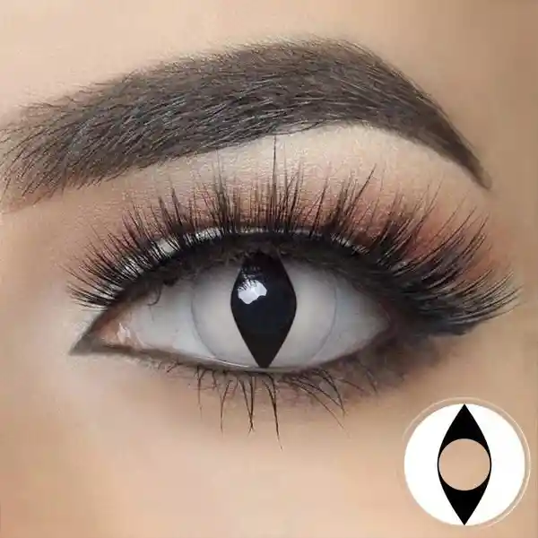 Halloween Lentes De Contacto Vibora Blanco Y Negro Con Registro Invima