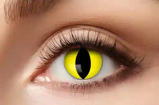 Halloween Lente De Contacto Amarillo Gato Con Registro Invima