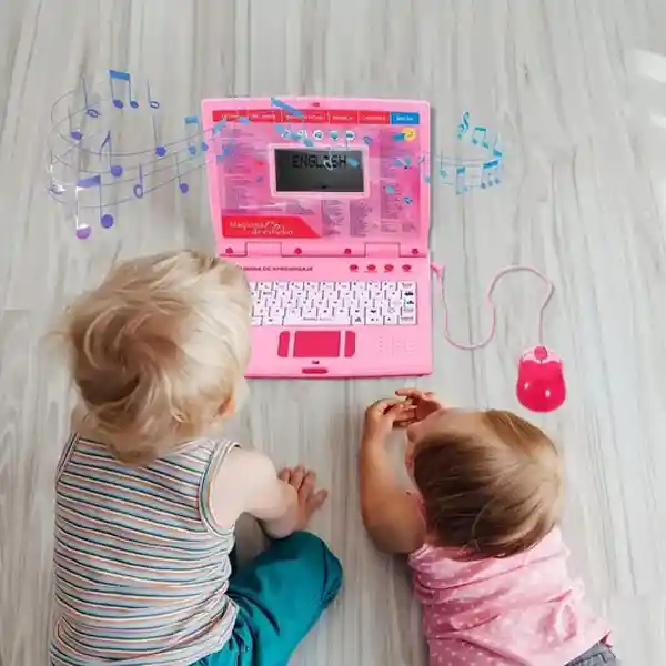 Portatil Computador Aprendizaje 130 Funciones Bilingüe Rosado