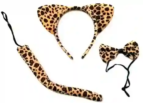 Kit Disfraz De Leopardo, Corbatin, Orejas Y Cola - Halloween
