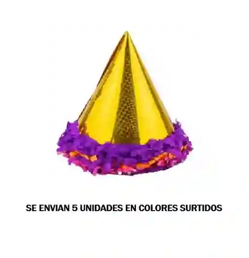 Gorro Metalizado X 5 Und Colores Surtidos Cumpleaños Navidad Año Nuevo