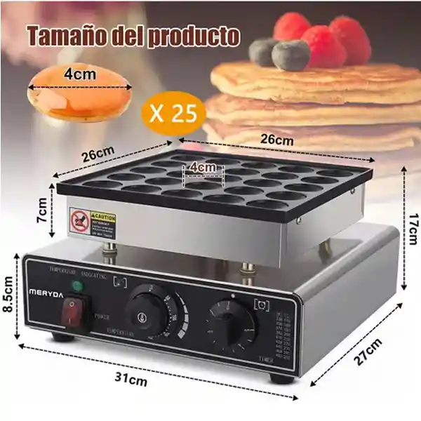 Maquina Para Hotcakes 25 Pcs Industrial Gris