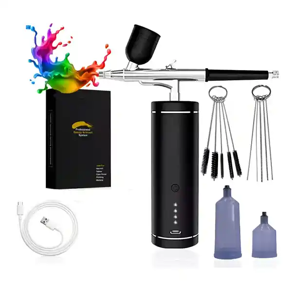 Aerografo Inalambrico Compresor Multifuncion Maquillaje Uñas Color