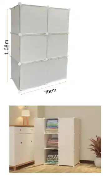 Armario Modular De 6 Cubos – Beige Inde24-185