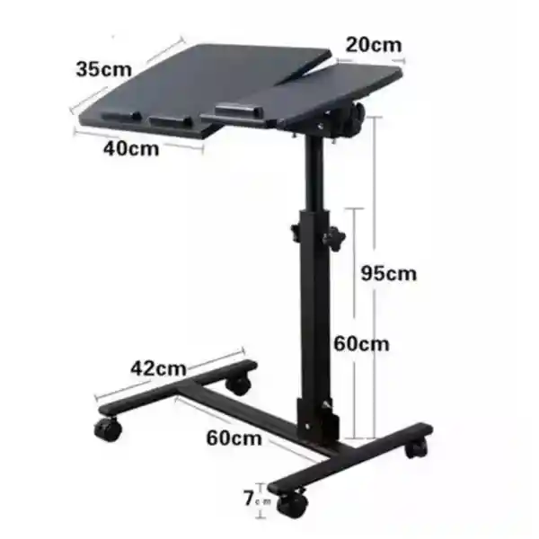 Mesa Para Computador Multifuncional Con Ruedas Color Negro
