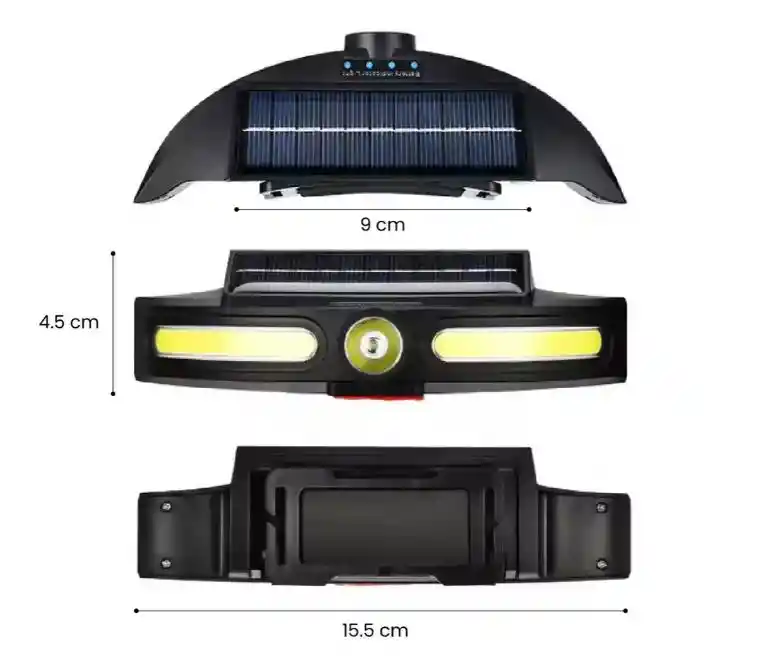 Linterna Frontal Solar Recargable Tipo C Impermeable Led Sensor