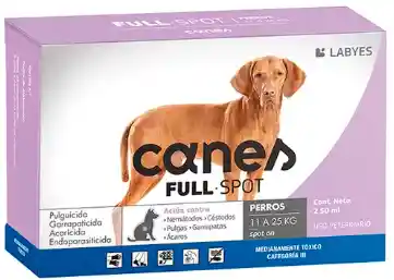 Desparasitante Canes Full Spot Perros 11 A 25 Kg (interno Y Externo)