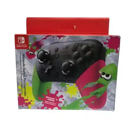 Control Pro Compatible Con Switch Splatoon Rosa/verde