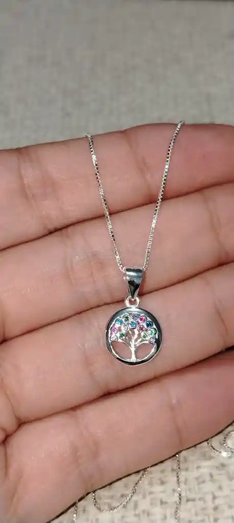 Cadena Y Dije Arbol De La Vida Plata 925