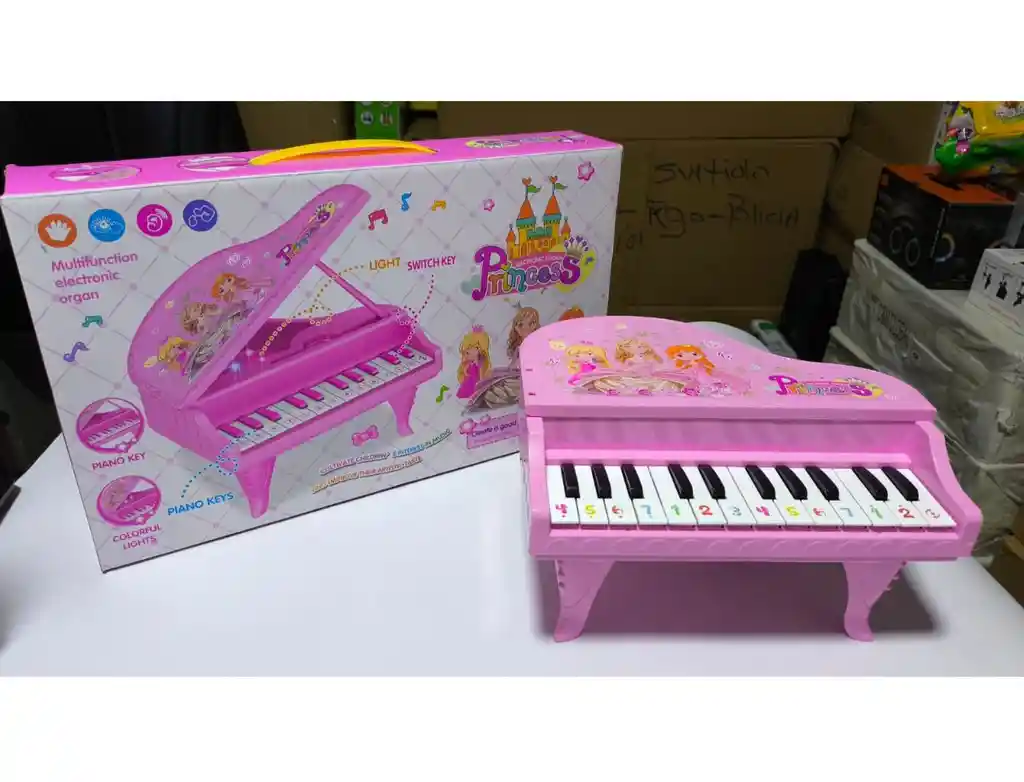 Piano De Juguete Pink Princesses Con Luces Led Rosa