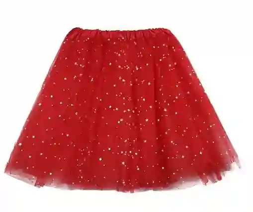 Tutú Falda Rojo Mujer De Red Con Purpurina Y Lentejuelas Brillante Disfraz de halloween