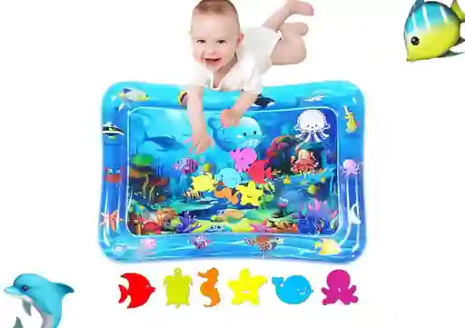 Colchoneta Tapete De Agua Inflable Estimulación Para Bebes