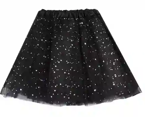 Tutú Falda Negro Mujer De Red Con Purpurina Y Lentejuelas Brillante Disfraz de halloween