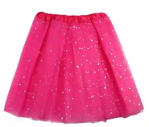 Tutú Falda Rosada Mujer De Red Con Purpurina Y Lentejuelas Brillante Disfraz De Halloween