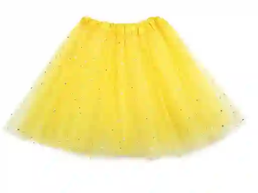 Tutú Falda Amarillo Mujer De Red Con Purpurina Y Lentejuelas Brillante Disfraz De Halloween