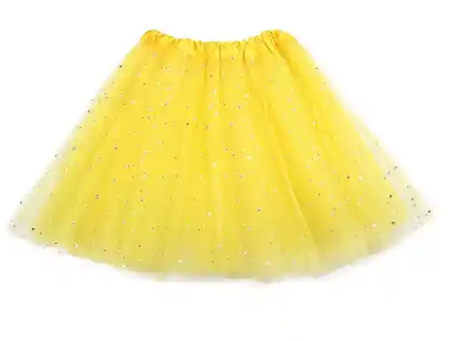 Tutú Falda Amarillo Mujer De Red Con Purpurina Y Lentejuelas Brillante Disfraz De Halloween