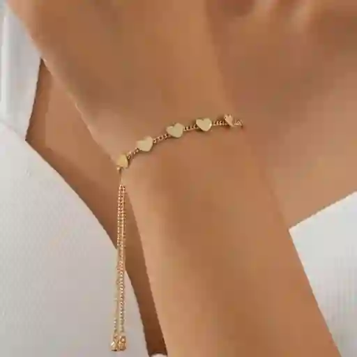 Pulsera Corazones Dorada