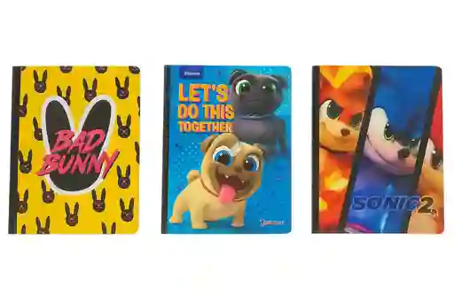 Cuaderno Cosido Con Stickers Cuadriculado 100hojas De Hombre