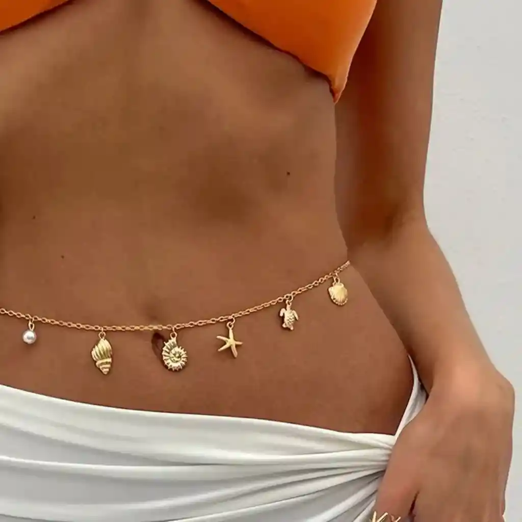 Body Chain Conchas Dorado