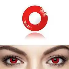Lentes De Contacto Rojos Par De Ojos Cosplay Disfraz De Halloween