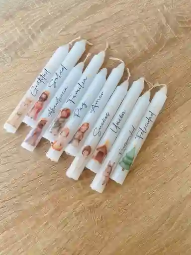 Velas Navideñas Pequeñas Motivo Navidad