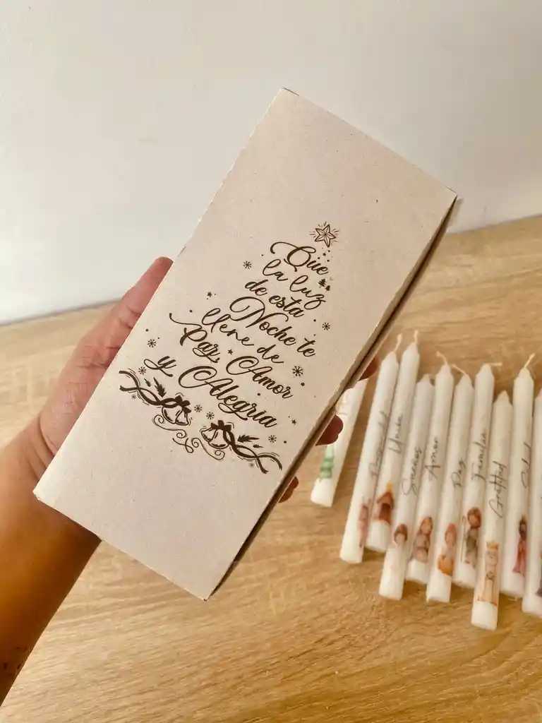Velas Navideñas Motivo Pesebre