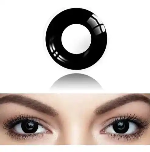 Lentes De Contacto Negros Par De Ojos Cosplay Disfraz De Halloween