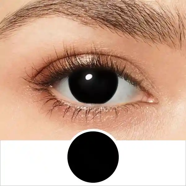 Lentes De Contacto Negros Par De Ojos Cosplay Disfraz De Halloween