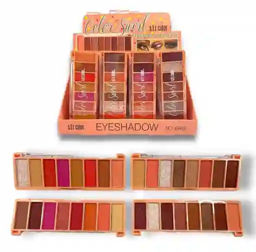 Paleta De Sombras Para Ojos S.f.r Color Ocho Tonos Maquillaje De Rostro Y Cara