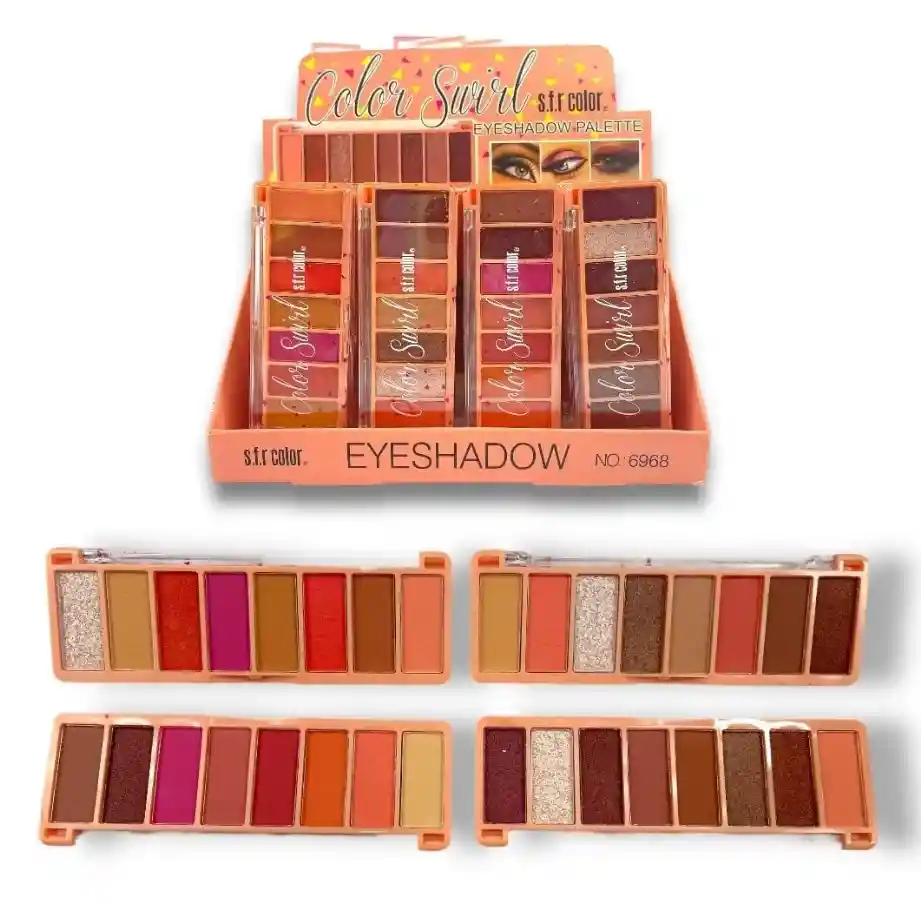 Paleta De Sombras Para Ojos S.f.r Color Ocho Tonos Maquillaje De Rostro Y Cara