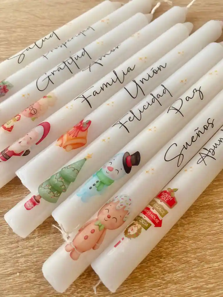 Velas Navideñas Motivo Navidad