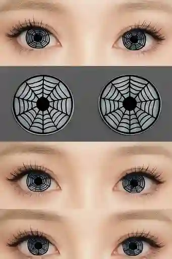Lentes De Contacto Telaraña Par De Ojos Cosplay Disfraz De Halloween