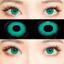 Lentes De Contacto Verdes Aguamarina Par De Ojos Cosplay Disfraz De Halloween