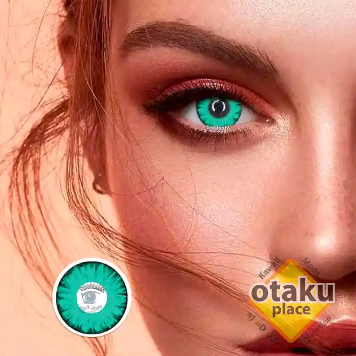 Lentes De Contacto Verdes Aguamarina Par De Ojos Cosplay Disfraz De Halloween