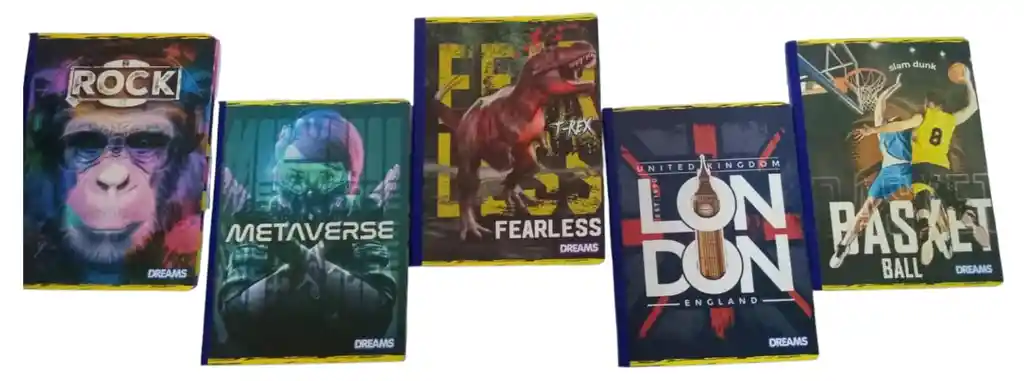 Cuaderno Cosido Económico Con Stickers De Hombre (cuadriculado)