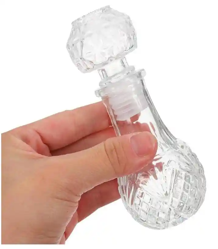 Botella Mini De Vidrio # 3 Con Tapón Hermético, Botella De Lujo