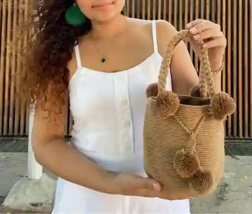 Mochilas Wayuu De Manitos Pequeña Caquí