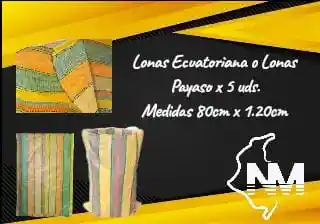 Lonas Ecuatoriana O Lona Payaso 80cm X1.20cm *5 Unidades
