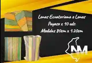 Lonas Ecuatoriana O Lona Payaso 80cm X1.20cm *10 Unidades