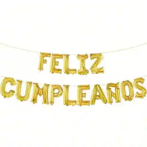 Feliz Cumpleaños Inflable Dorado