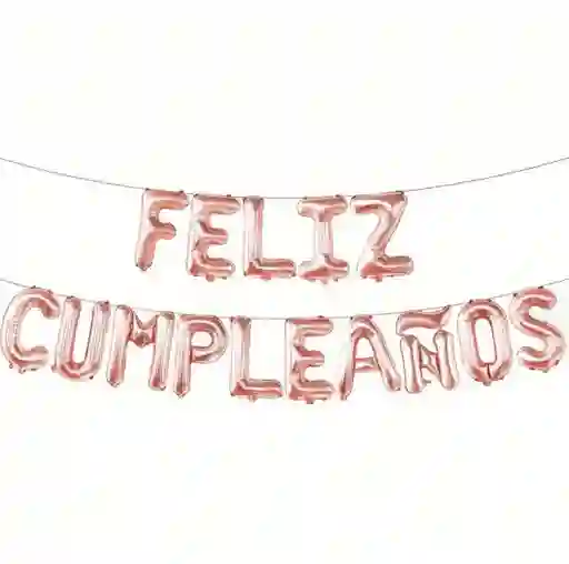 Feliz Cumpleaños Inflable Oro Rosa