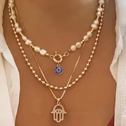 Collar Triple Mano Hamsa