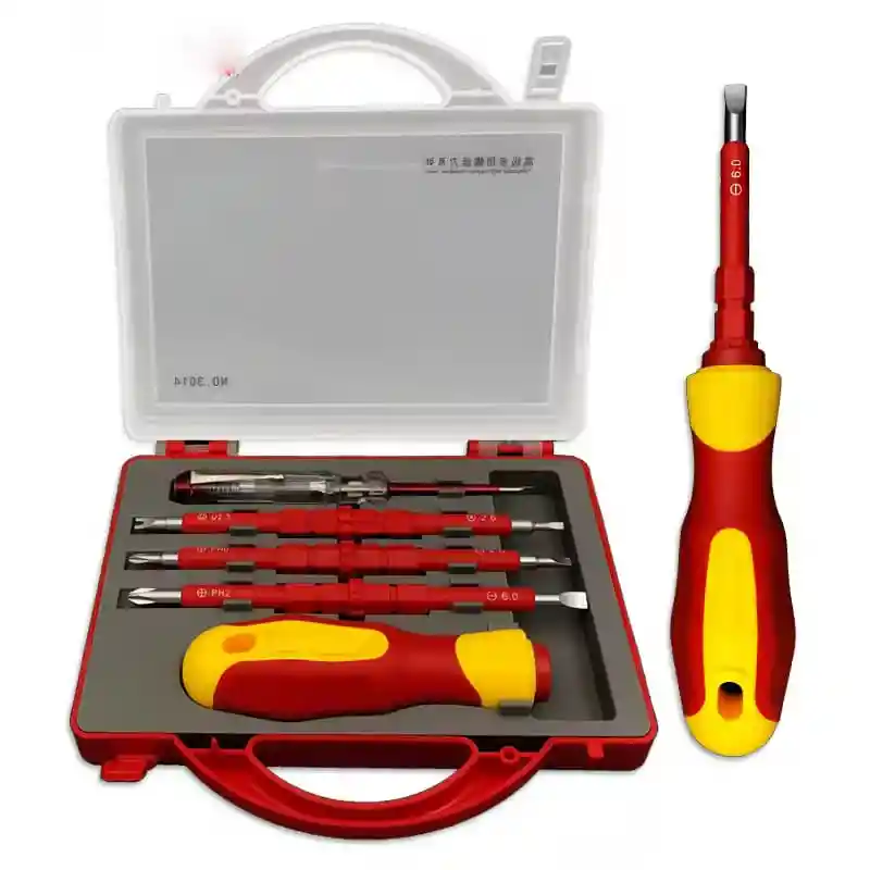 Juego De Desarmadores Aislados Para Electricista En Estuche