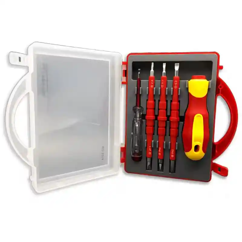 Juego De Desarmadores Aislados Para Electricista En Estuche
