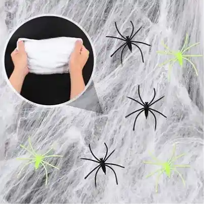 Set Kit De Decoracion Para Halloween Incluye Telaraña Bombas Decoradas Guirnalda Con Diseño De Bruja Arañas Serpentina De Monstruos Y 3 Bombas Inflables