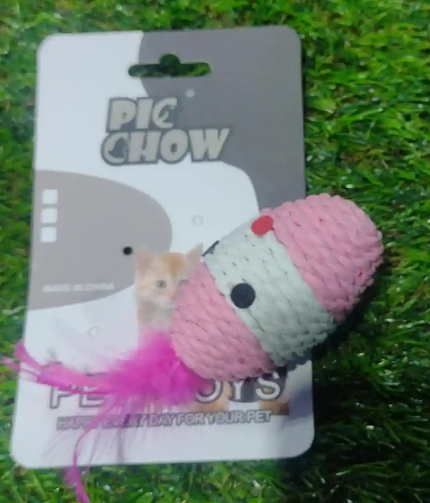 Juguete De Gato De Cuerda Con Pluma