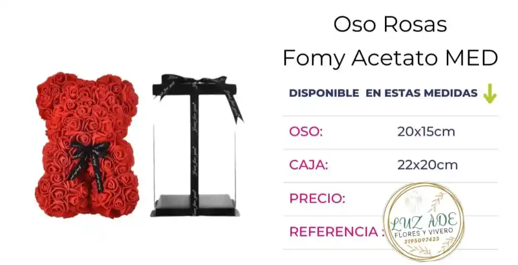 Oso De Rosas En Fomi Fino Regalo Ideal Para Toda Ocasión