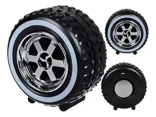 Parlante Bluetooth Forma De Llanta G2389 Con Luces Rgb